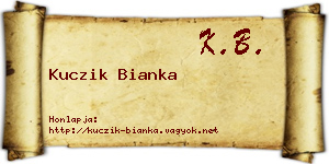 Kuczik Bianka névjegykártya
